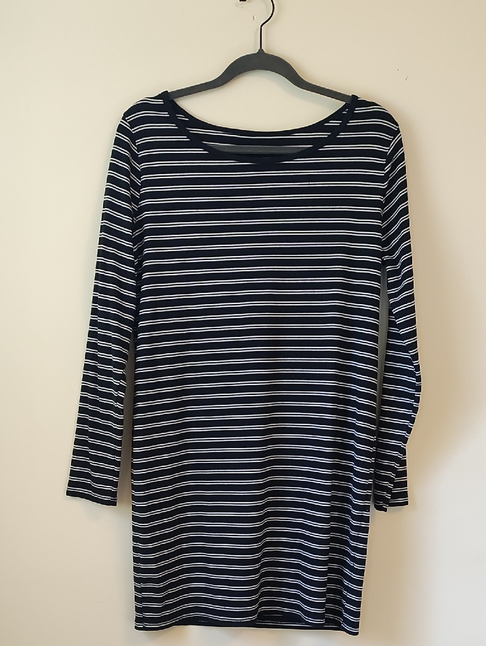 wild fable Black and White Striped Mini Long-Sleeve Dress